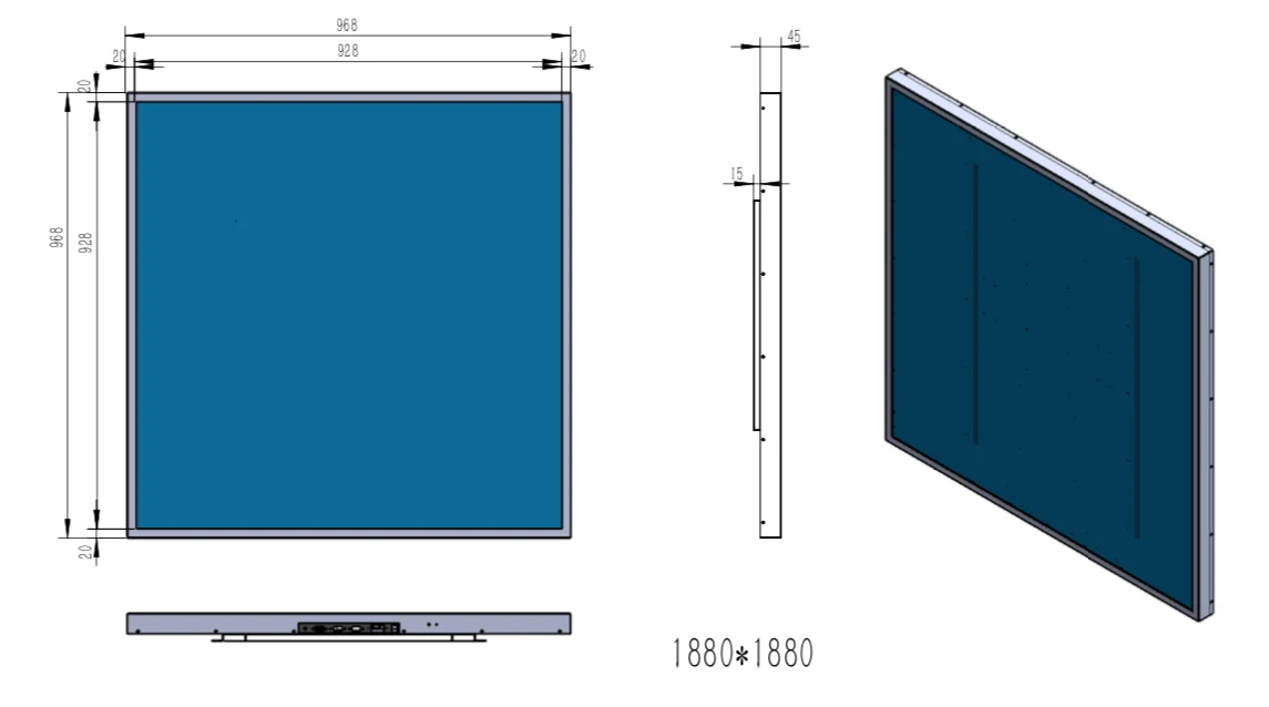 52inch large square monitor lcd screen 1