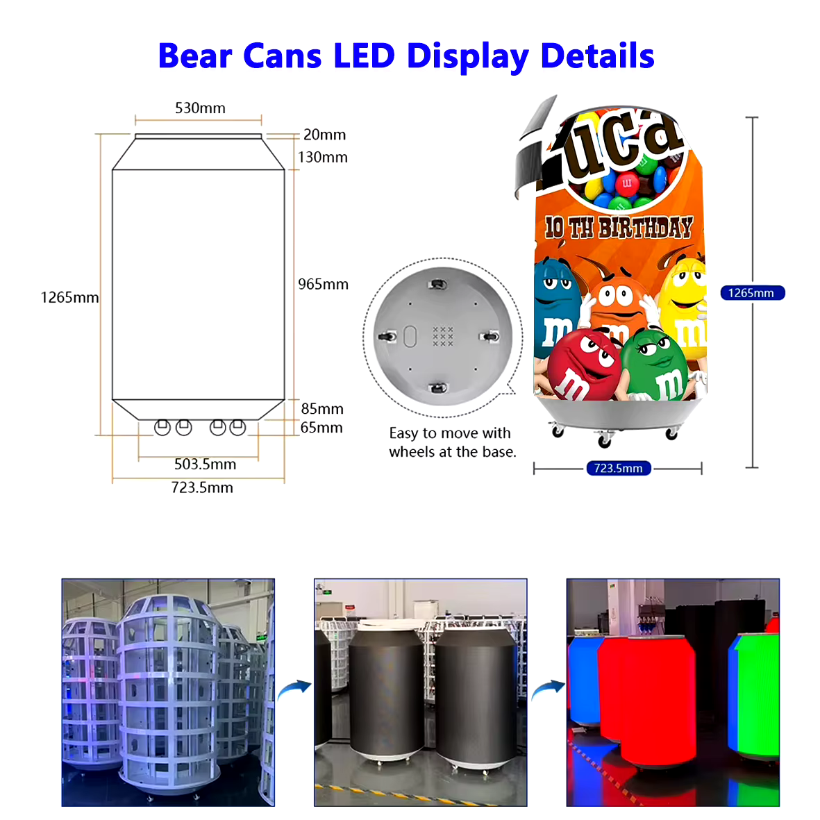 can led screen size